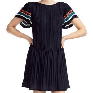 Maje Rolini Pleated Mini Dress Navy size 1